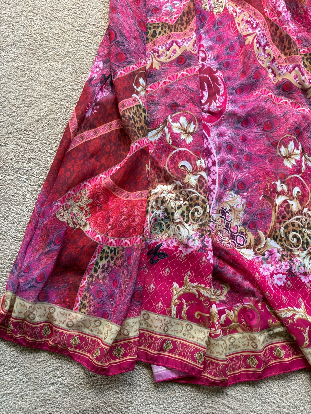 Bohemian V-Neck Pink swim-dress - Picture 10 of 12